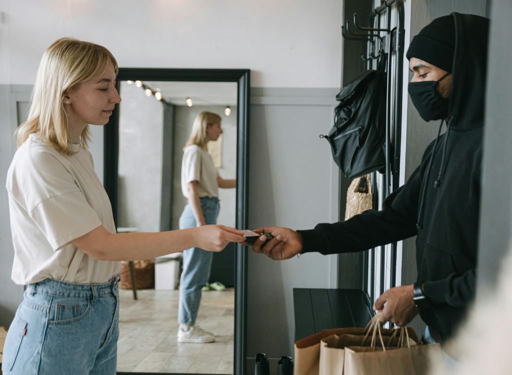 A boy giving home service or delivering