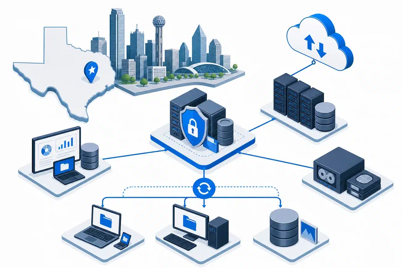 business data backup solutions texas data illustration