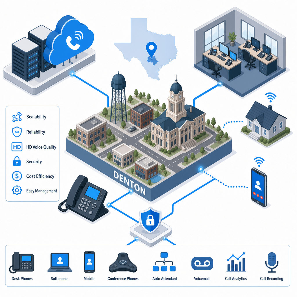 hosted voip phone system denton data illustration