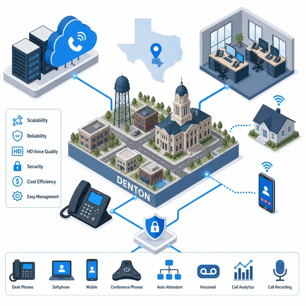 hosted voip phone system denton data illustration