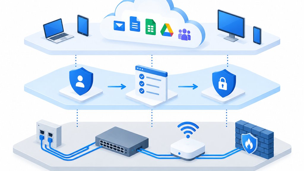 cloud to physical infrastructure layered diagram