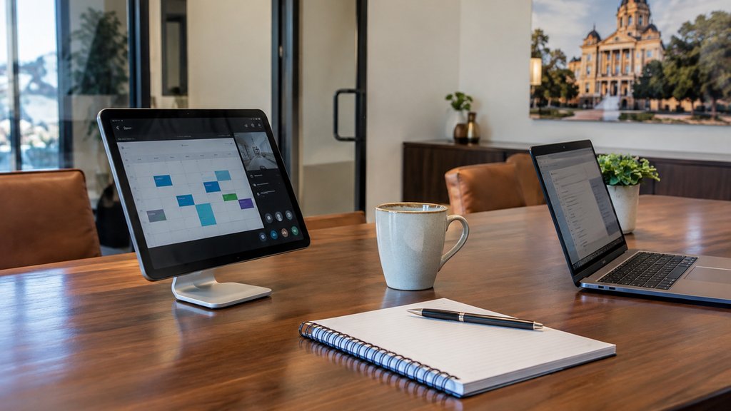 tablet repurposed meeting room display denton